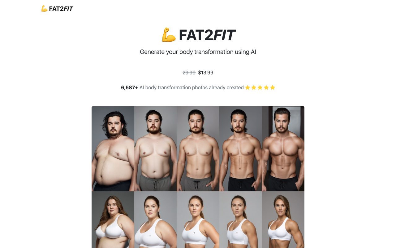 FAT2FIT - 利用人工智能生成未来身体转化照片 人工智能 身体转化照片