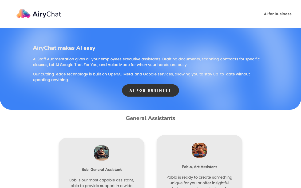 AiryChat - 利用 AI 助手实现更多可能 人工智能 AI 助手
