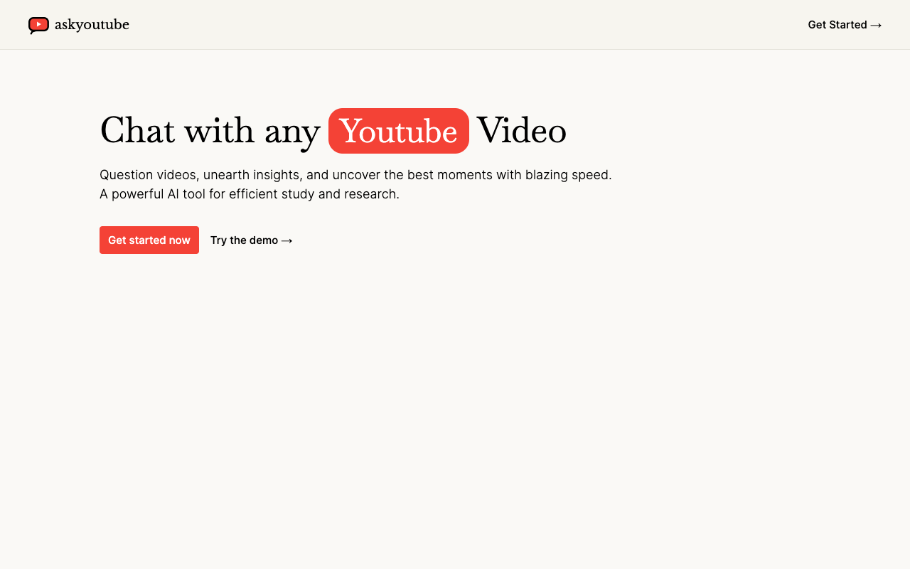 Ask Youtube - 用自然语言获取视频见解