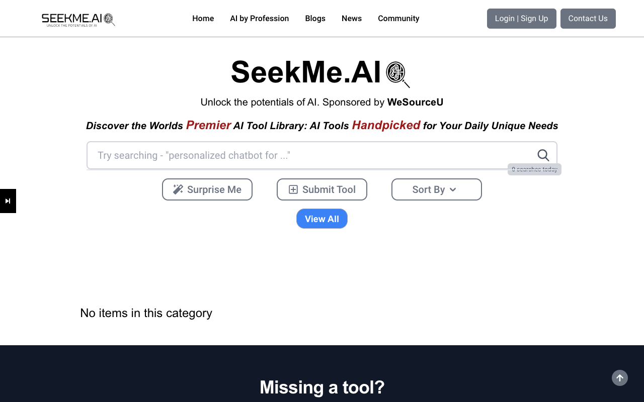 Seekme.ai - 探索全球顶级人工智能工具库 人工智能 工具市场