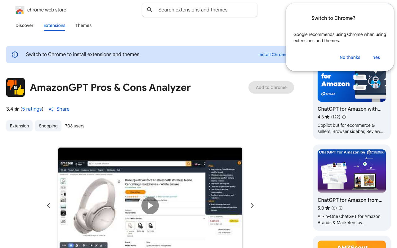AmazonGPT Pros & Cons Analyzer - 一键查看亚马逊产品优劣势的扩展