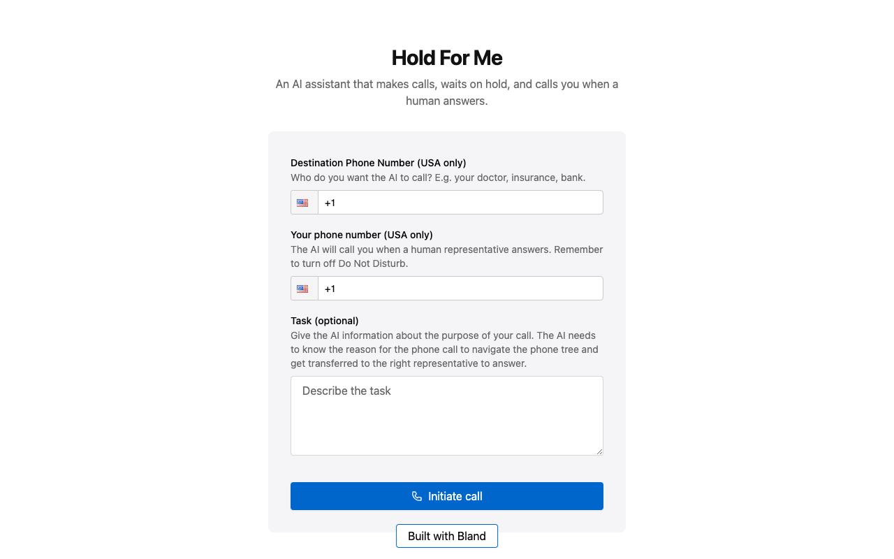 Hold For Me - AI 助手为您等待通话 人工智能 客服助手