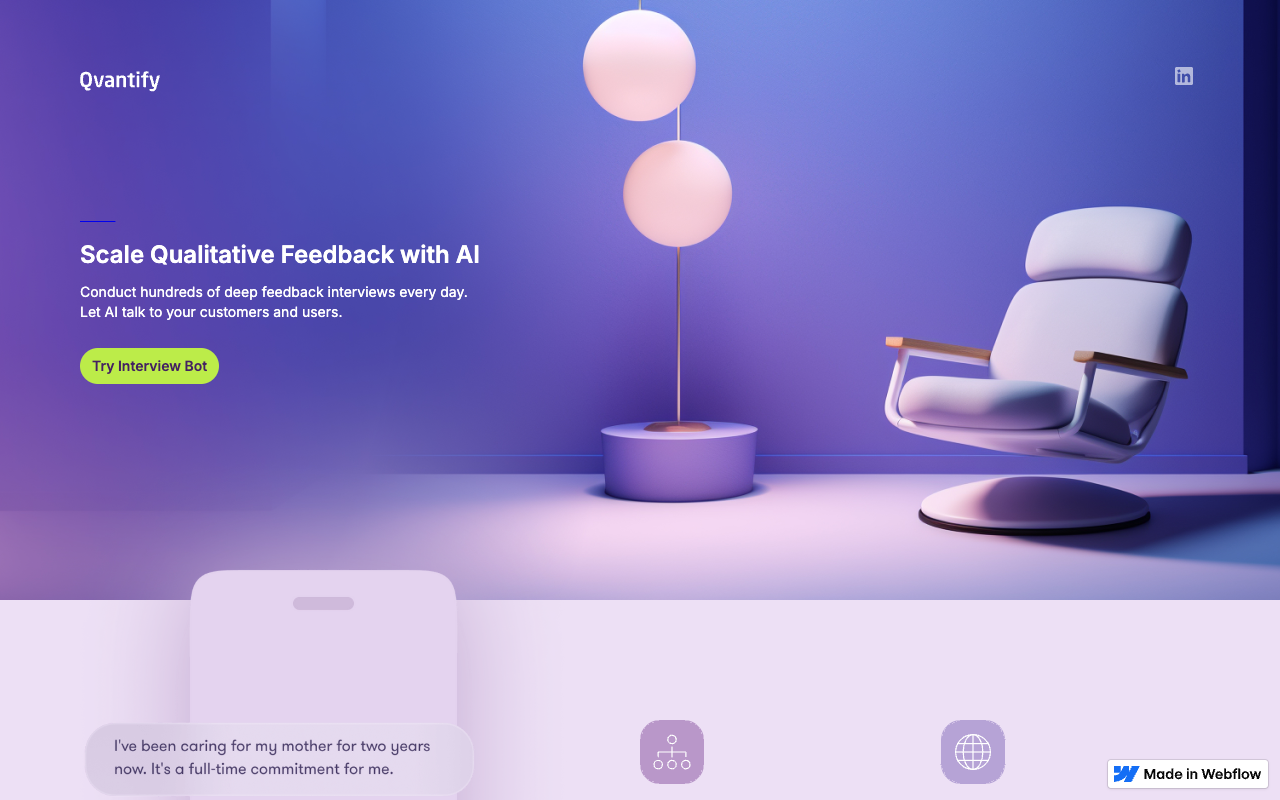 Qvantify - 利用 AI 扩展客户访谈规模