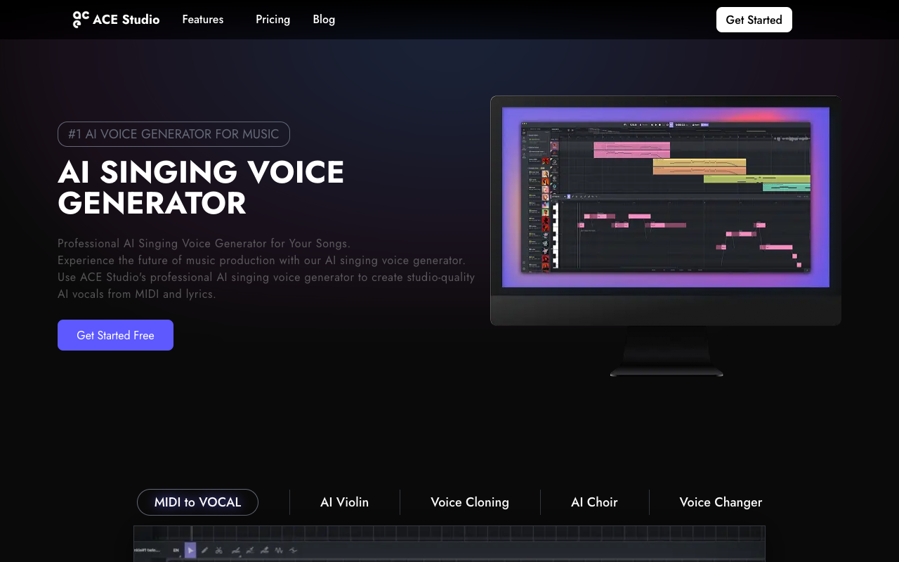 ACE Studio - 桌面 AI 人声合成软件