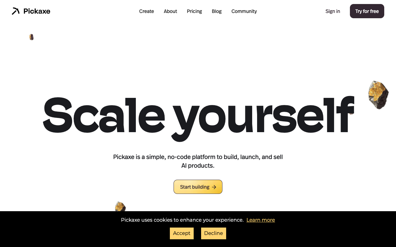 Pickaxe - 将 AI 嵌入到任何地方 人工智能 应用开发