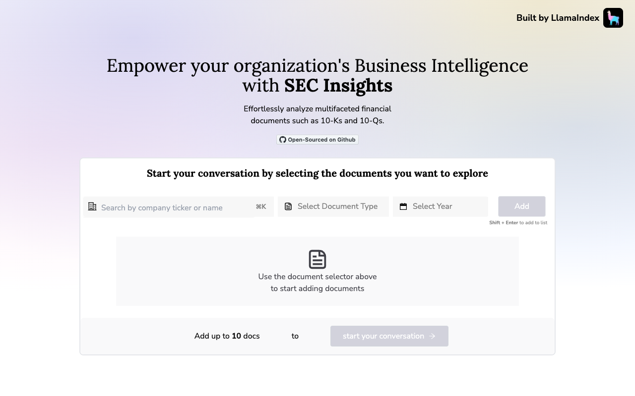 SEC Insights AI - 革命性改变 SEC 文件分析 人工智能 文档分析