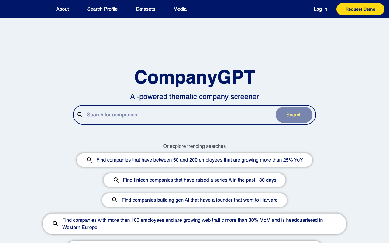 CompanyGPT - 用描述轻松发现公司信息