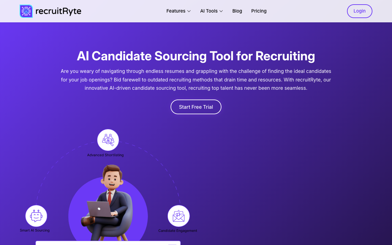 recruitRyte AI Sourcer - 招聘智选：人工智能候选人搜寻平台