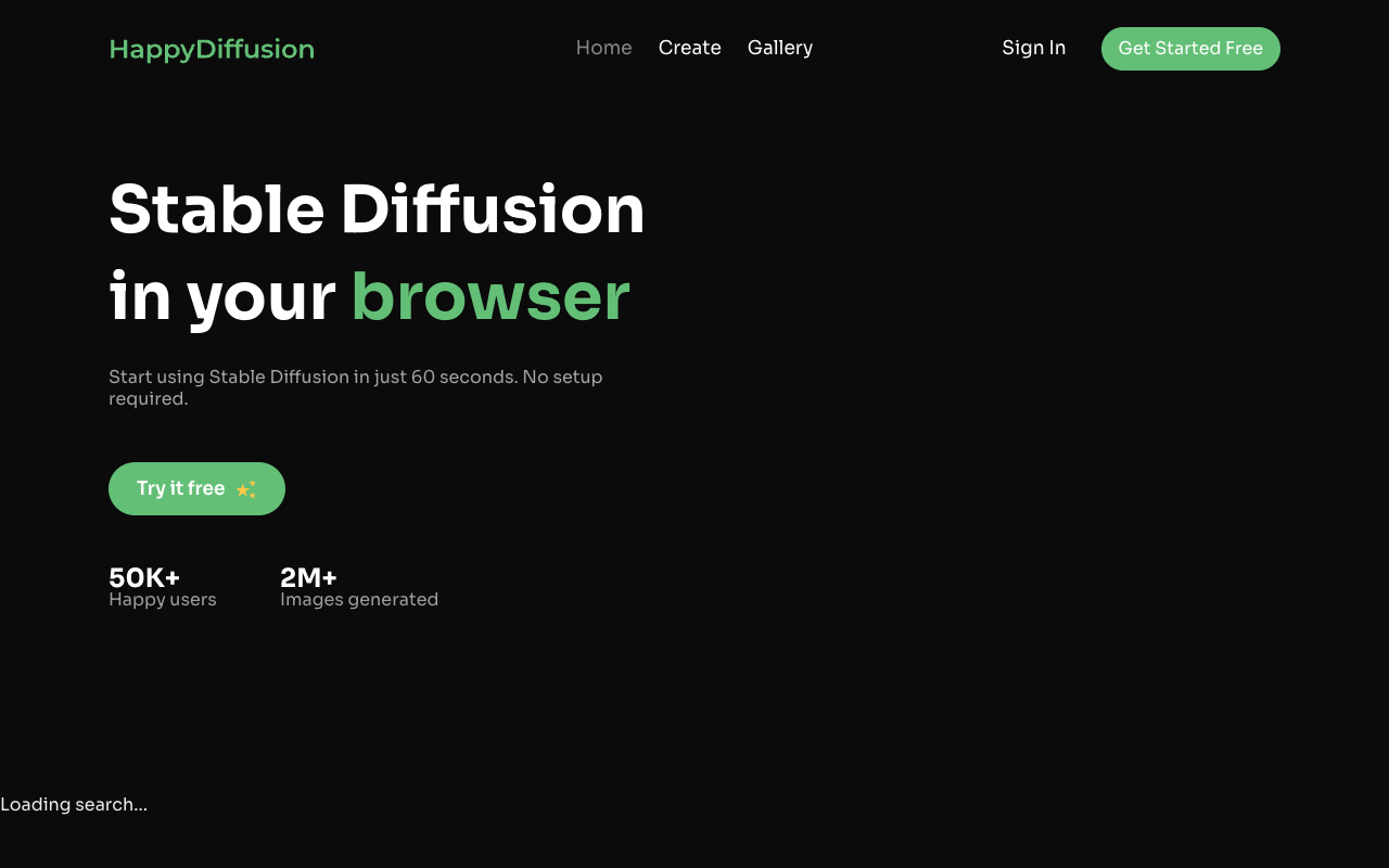 HappyDiffusion - 稳定扩散云端在线体验