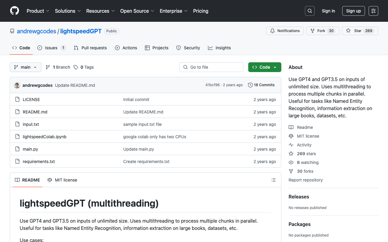 LightspeedGPT - 开启 OpenAI 多线程调用，实现稳固错误处理