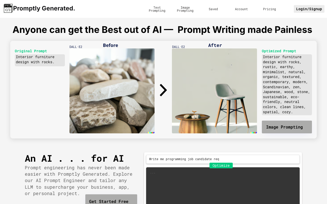 Promptly Generated - 为每个人量身定制的 AI 提示工具