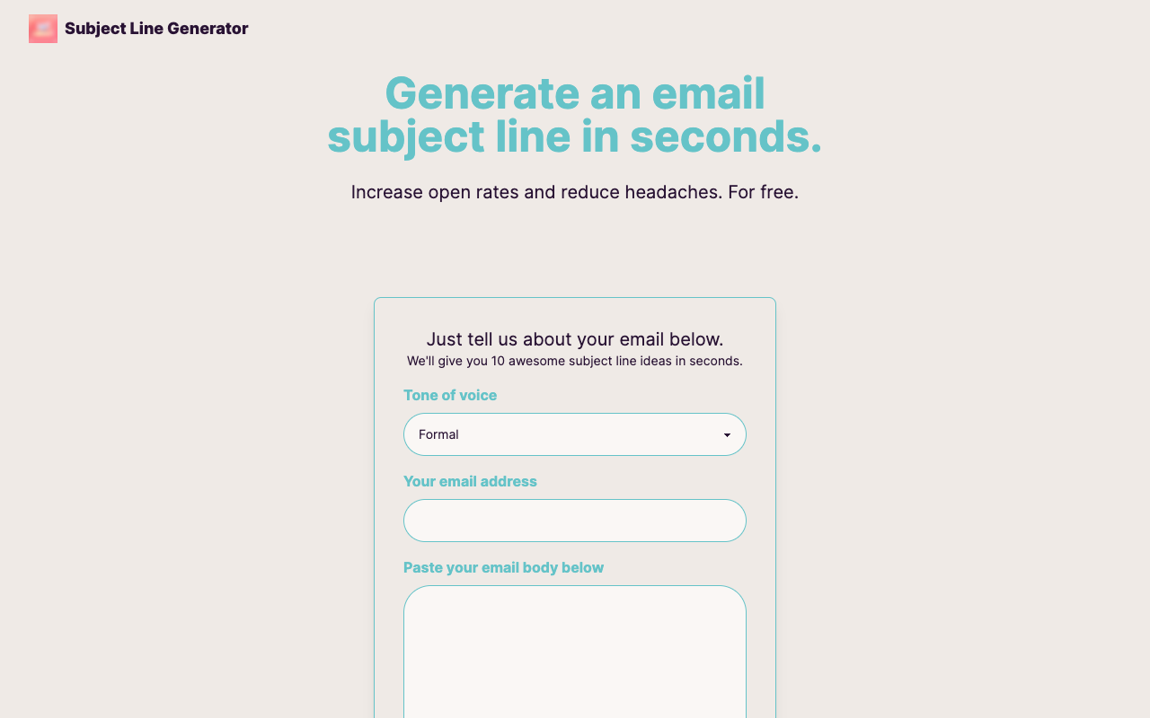 Email Subject Line Generator - 邮件主题行创作利器