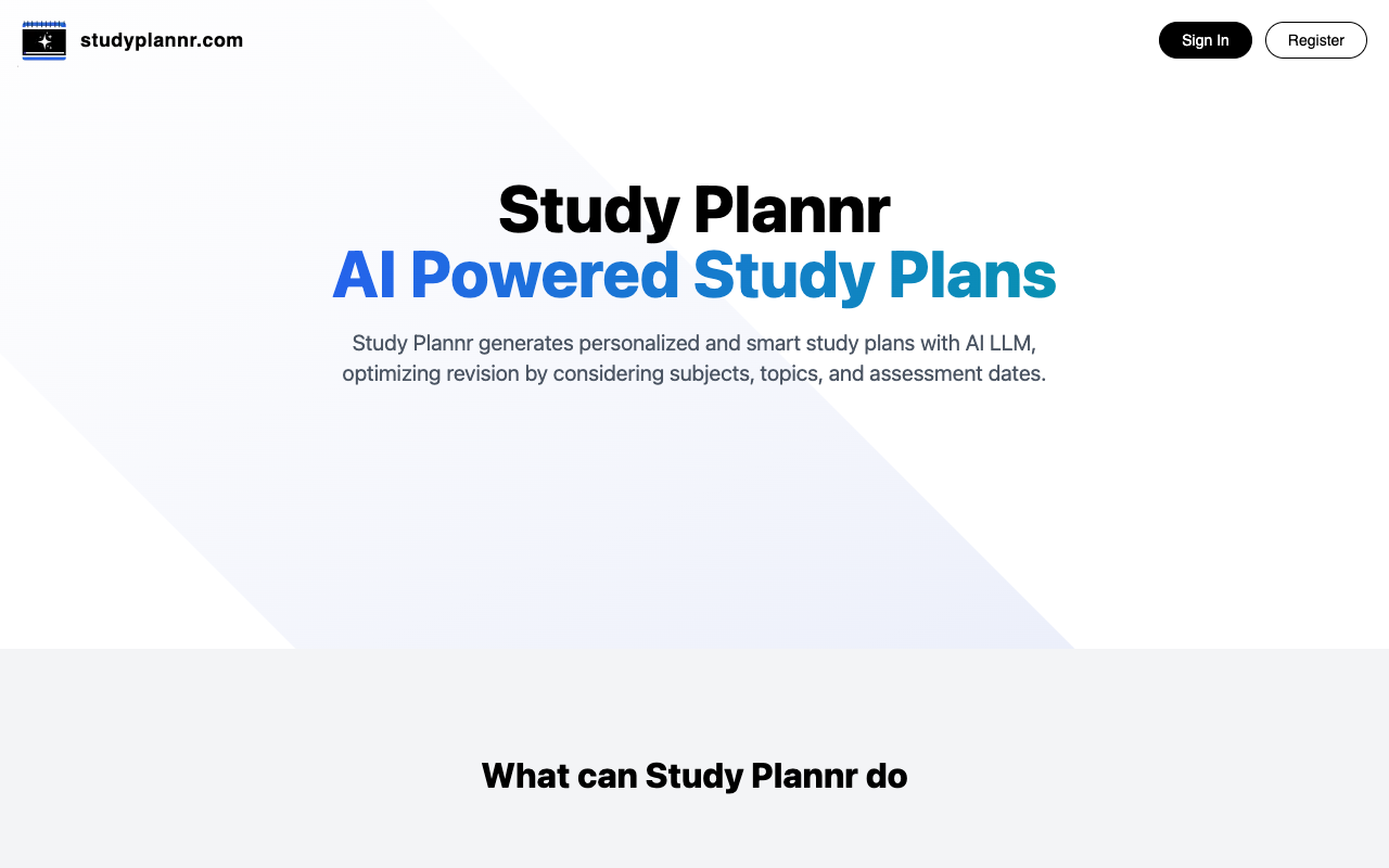 Study Plannr - ChatGPT 助力学习计划