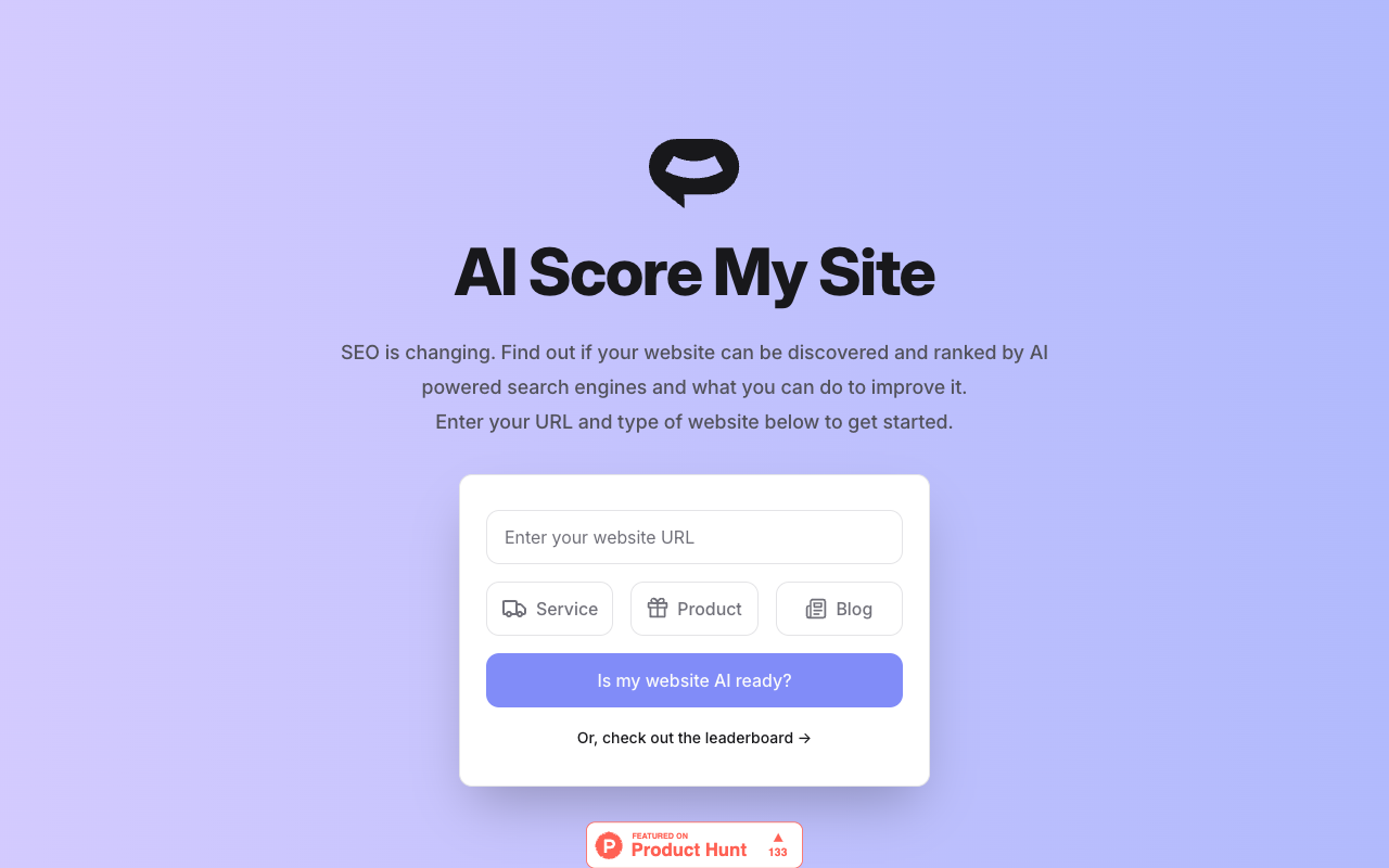 AI Score My Site - SEO 是否已经变革，看看你的网站是否 AI 准备就绪
