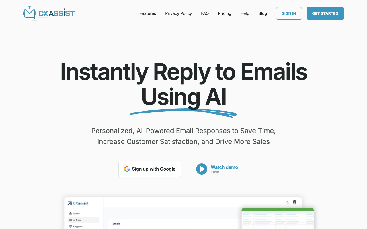 CXassist - 利用人工智能自动管理您的收件箱 人工智能 邮件管理