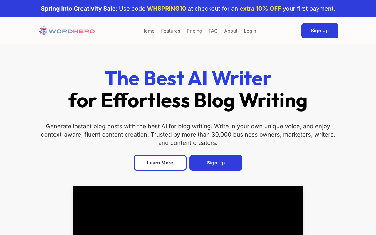 wordhero - AI 写作软件 | AI 写手与助手 人工智能 写作软件