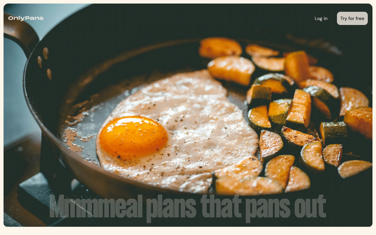 OnlyPans - 人工智能定制每周晚餐计划 人工智能 晚餐计划