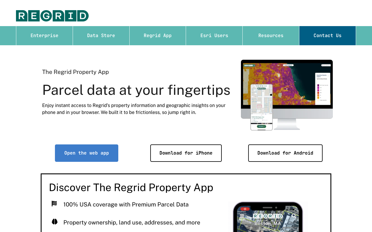 Regrid Property App - 数据和人工智能的智能房产探索方式 房产 数据 人工智能