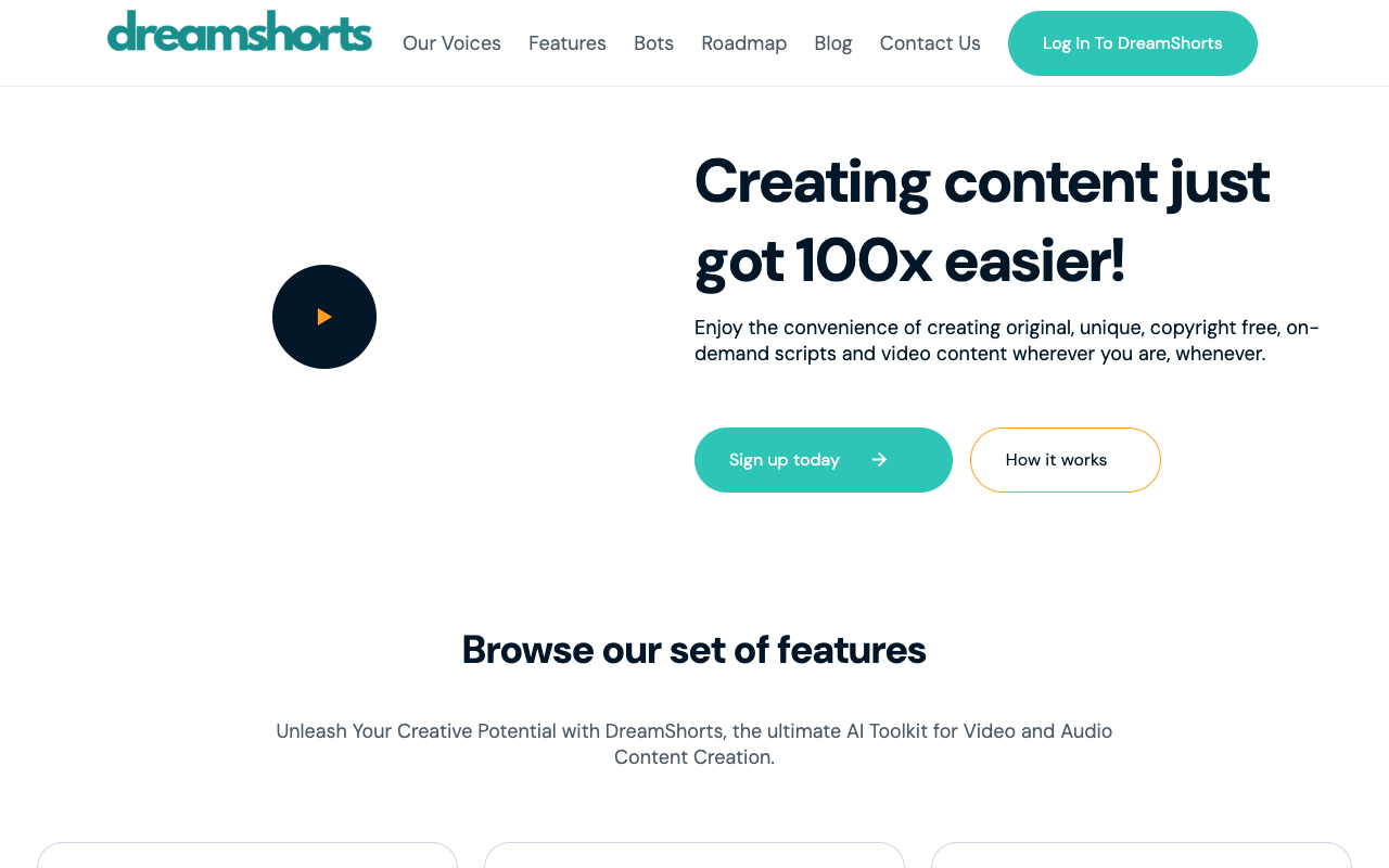 Dreamshorts - 一款 AI 动力的剧本和视频内容生成工具 人工智能 视频内容生成