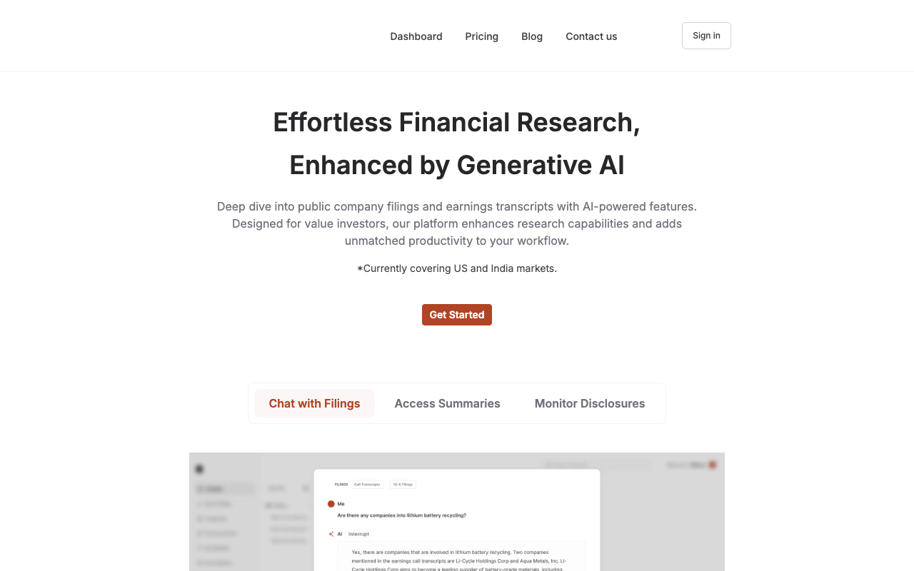 StockInsights AI - 利用人工智能简化股票研究 人工智能 股票研究