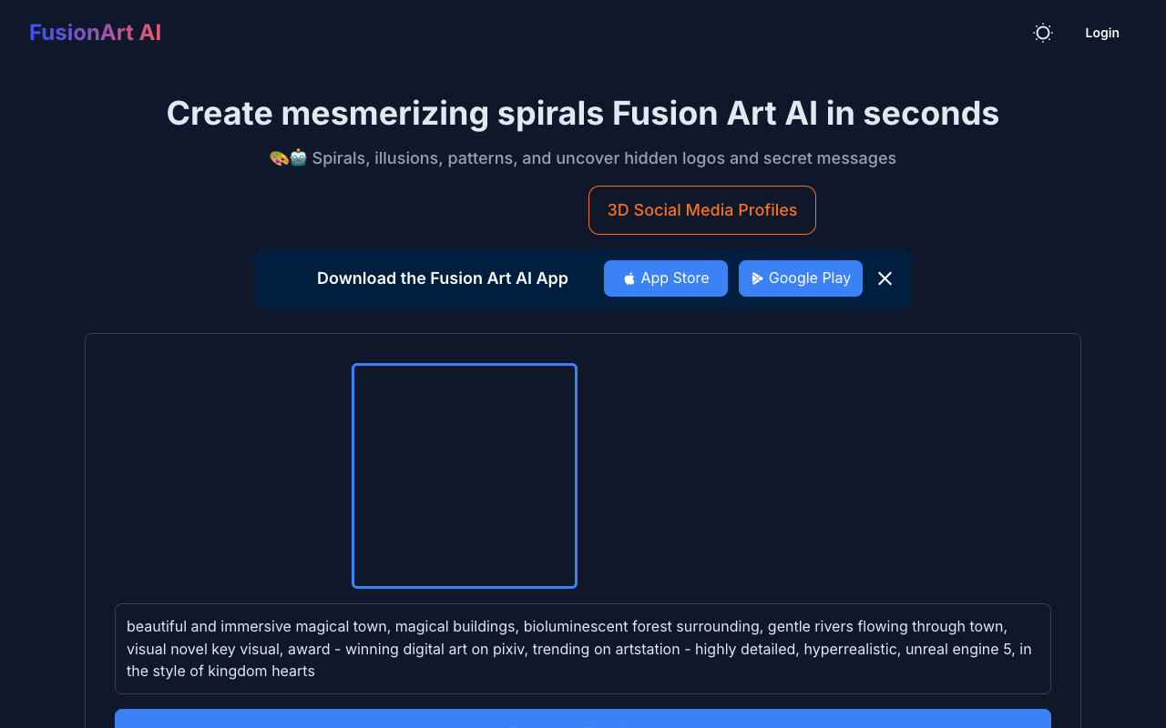 FusionArt AI - 创造令人着迷的融合 AI 旋涡艺术 人工智能 艺术