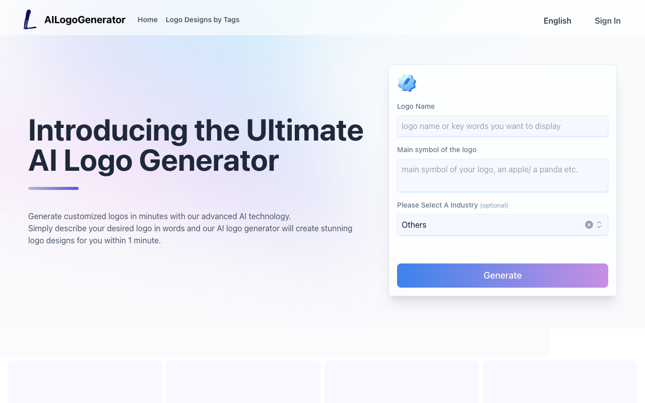 AI Logo Generator - 利用自然语言生成标志