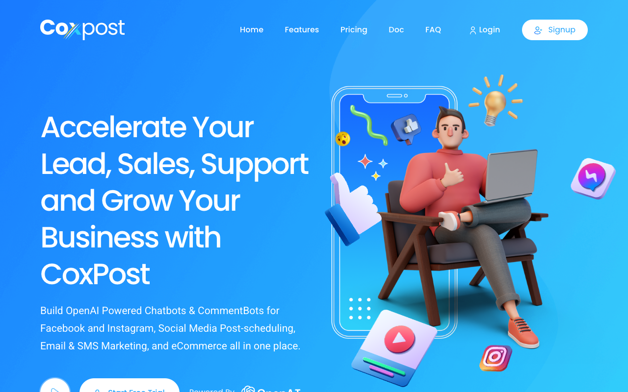 CoxPost - AI 驱动的社交媒体管理与营销自动化