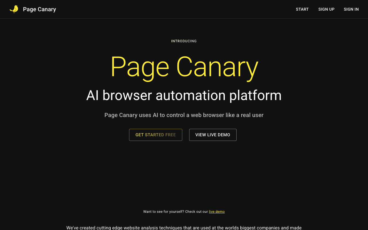 Page Canary - 人工智能驱动的网站质量保障机器人 人工智能 网站质量保障