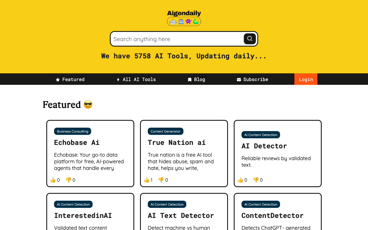 Aigendaily - 每日发现 AI 工具 人工智能 工具