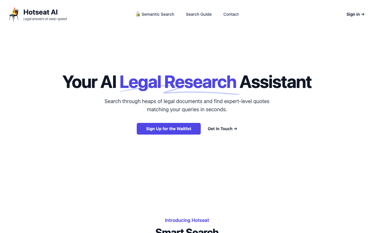 Hotseat AI - 实用的法律人工智能 人工智能 法律