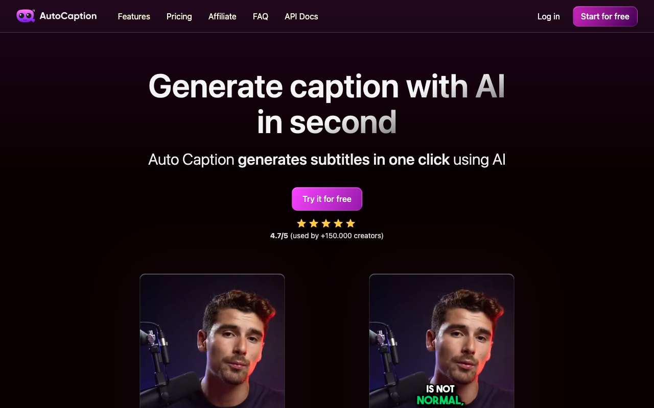 AutoCaption - AI 字幕生成器带有动态表情 - 极速渲染