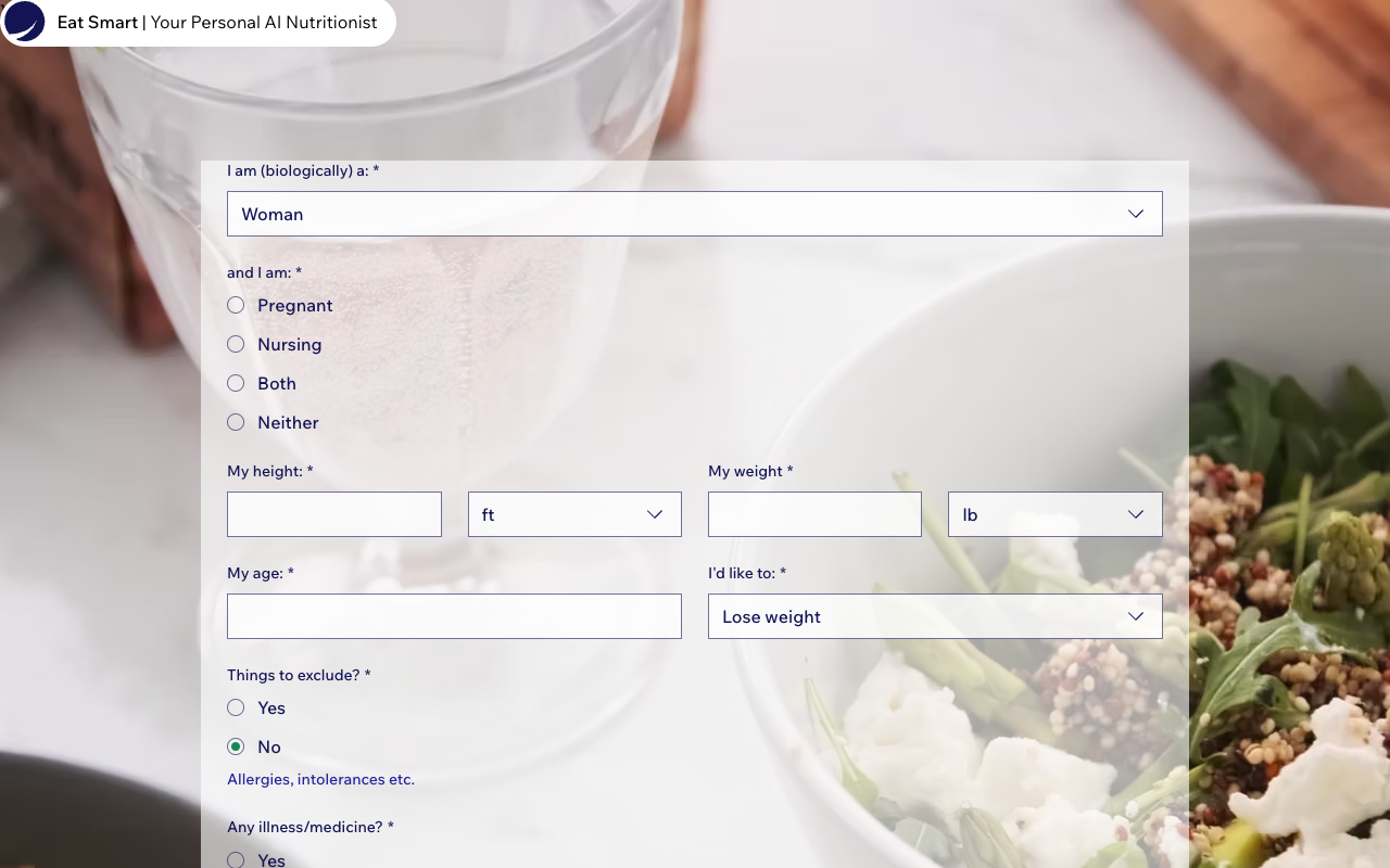 Eat Smart - 用人工智能定制饮食计划提升健康之旅
