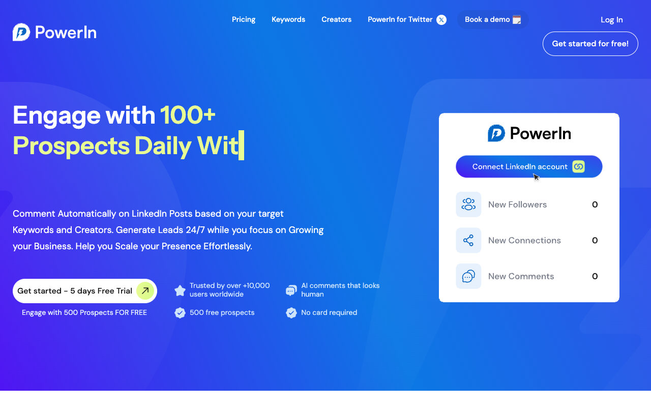 PowerIn - 利用 PowerIn AI 自动评论 LinkedIn 热门帖子