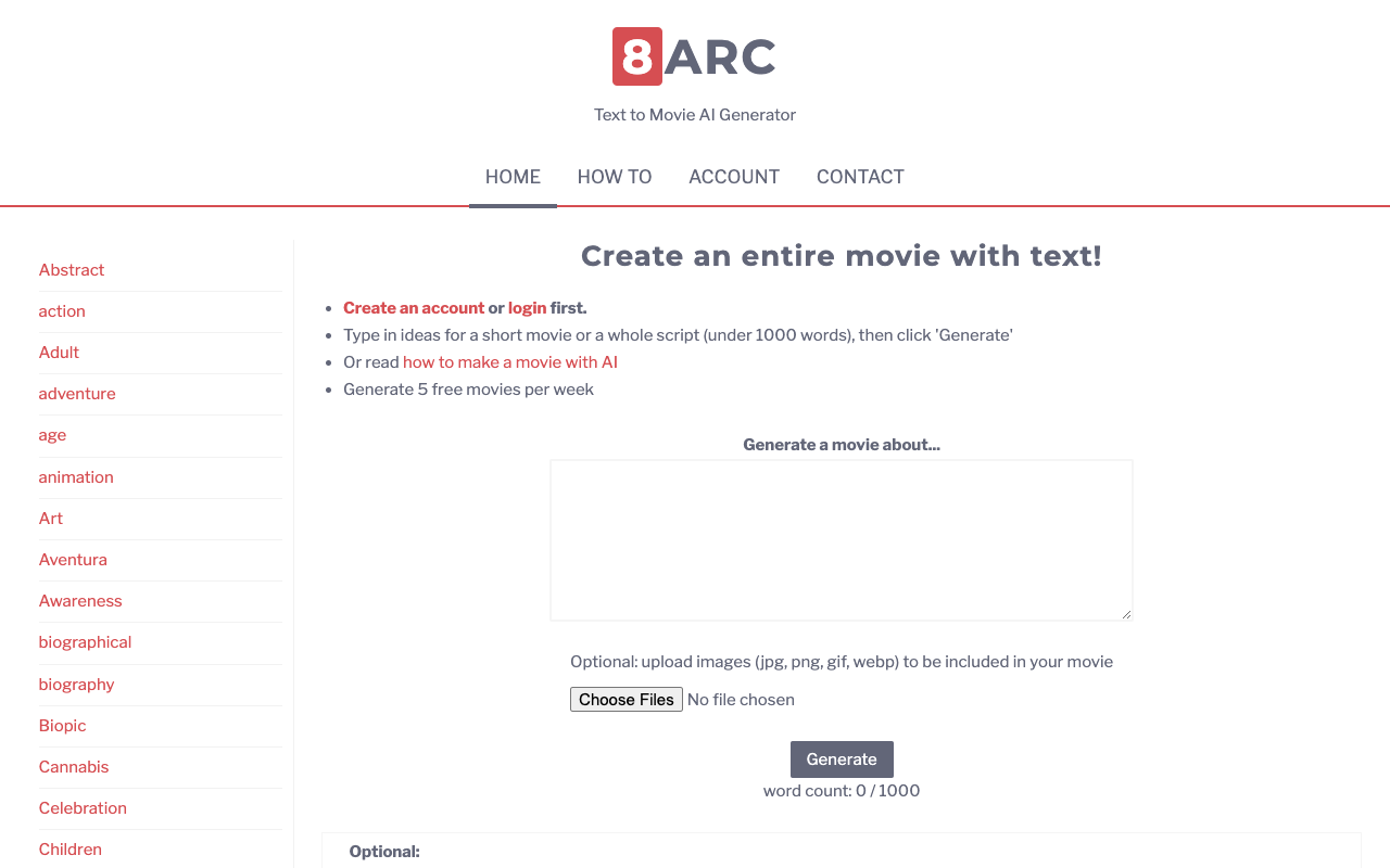 8 Arc - 文字到短片的生成神器