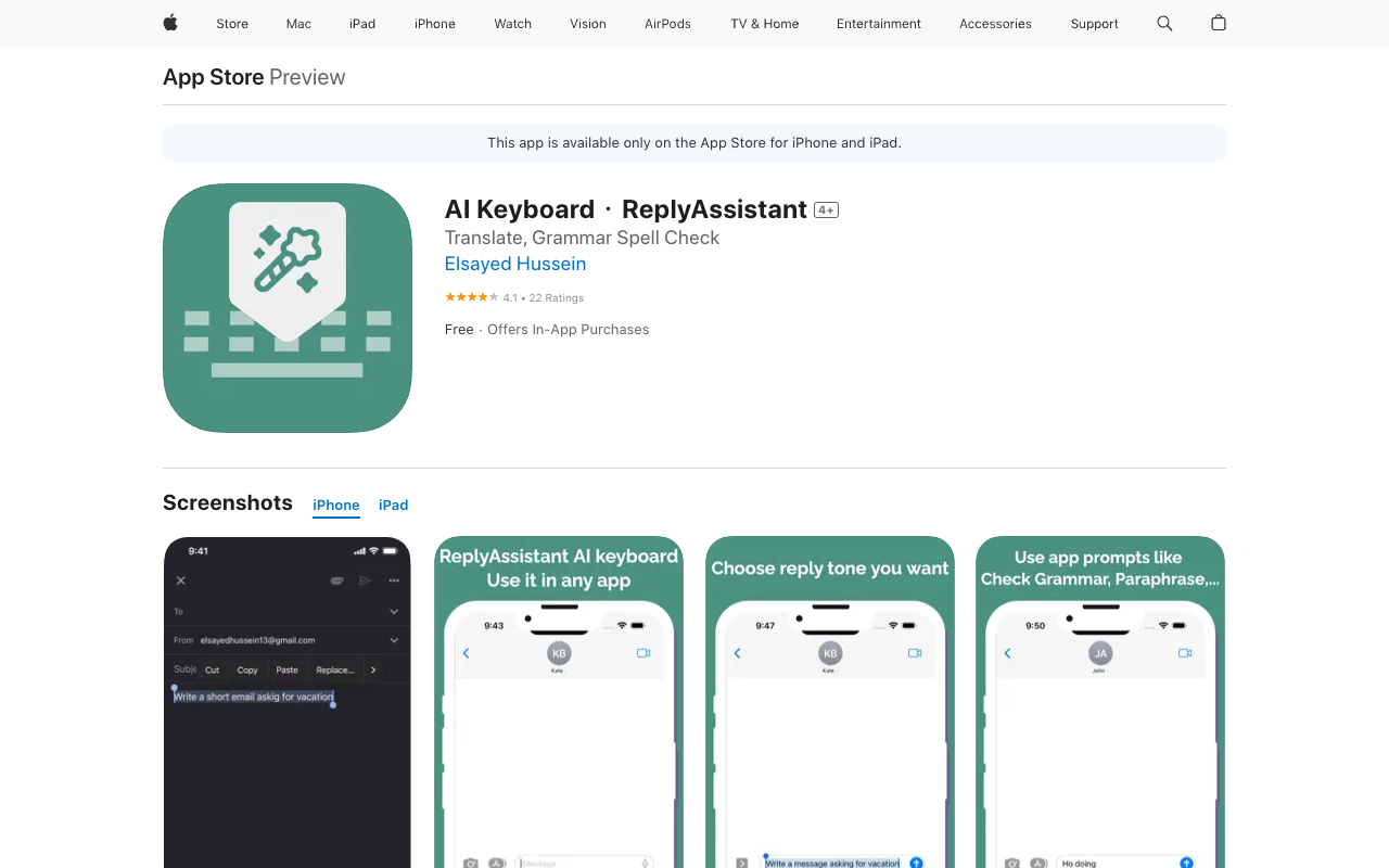 键盘 AI・ReplyAssistant - 聊天机器人与回复生成器