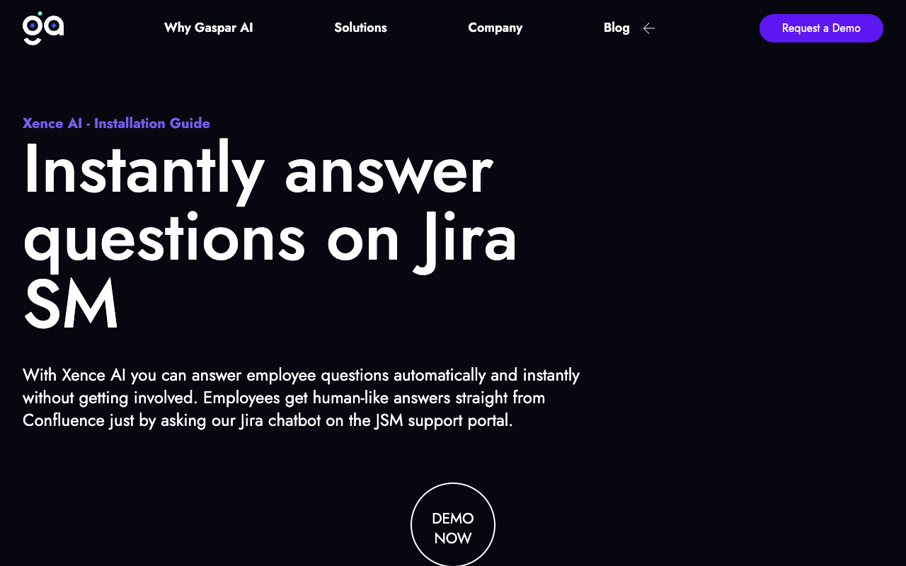 Xence by Gaspar AI - 您的 Jira SM 支持门户的 Confluence 聊天机器人顾问