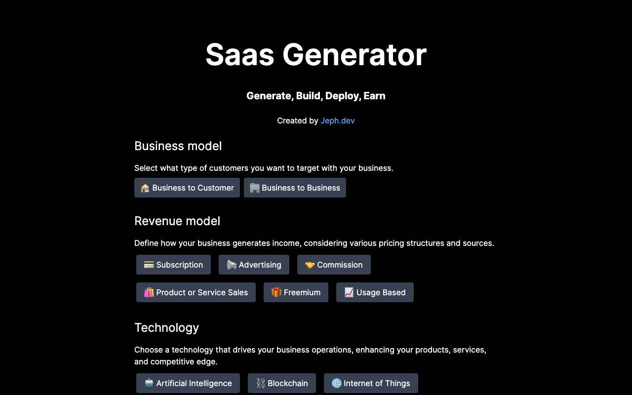 使用 AI 的 SaaS 创意生成器 - saas 人工智能 SaaS