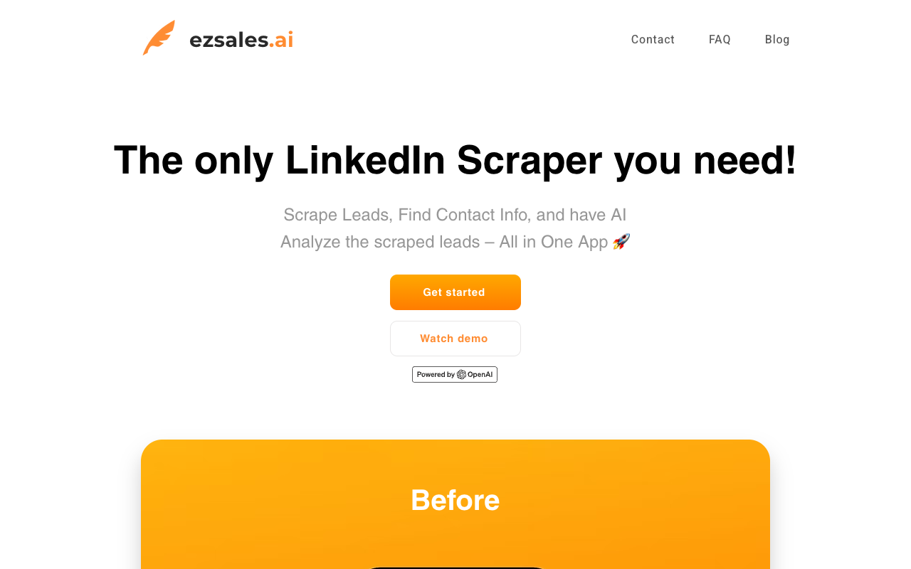 Ezsales AI - 刮取销售导航并发送 AI 个性化邮件