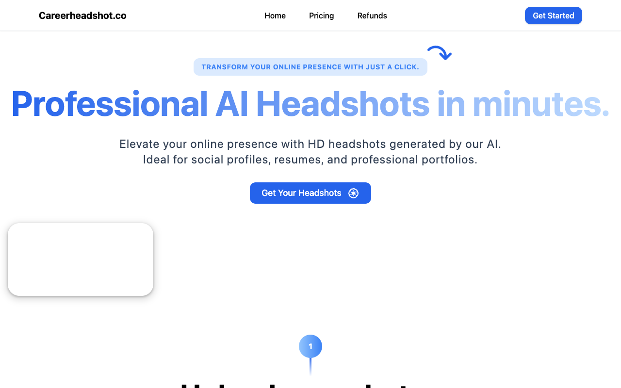 Careerheadshots.co - 人工智能头像 - 专业的人工智能头像供应，适用于 LinkedIn 和社交媒体