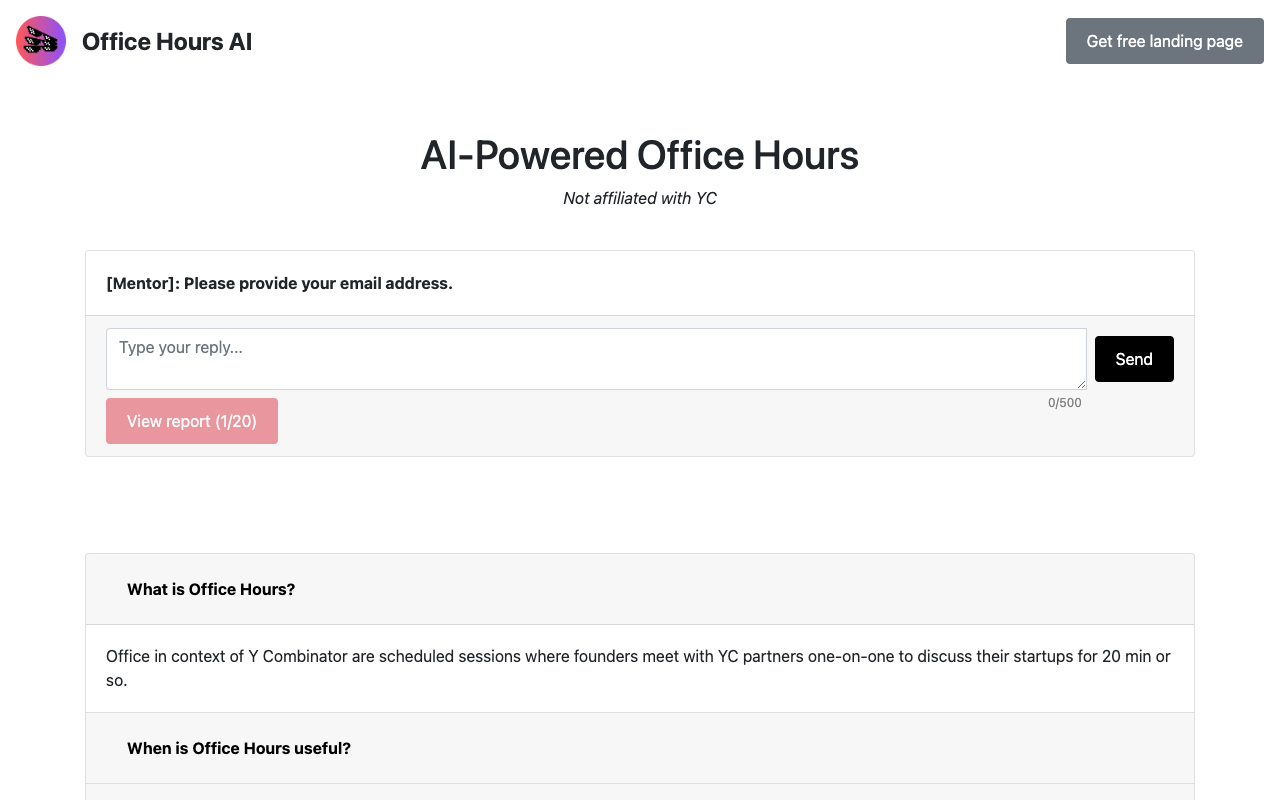Office Hours AI - 人工智能办公时间 人工智能 创业创意