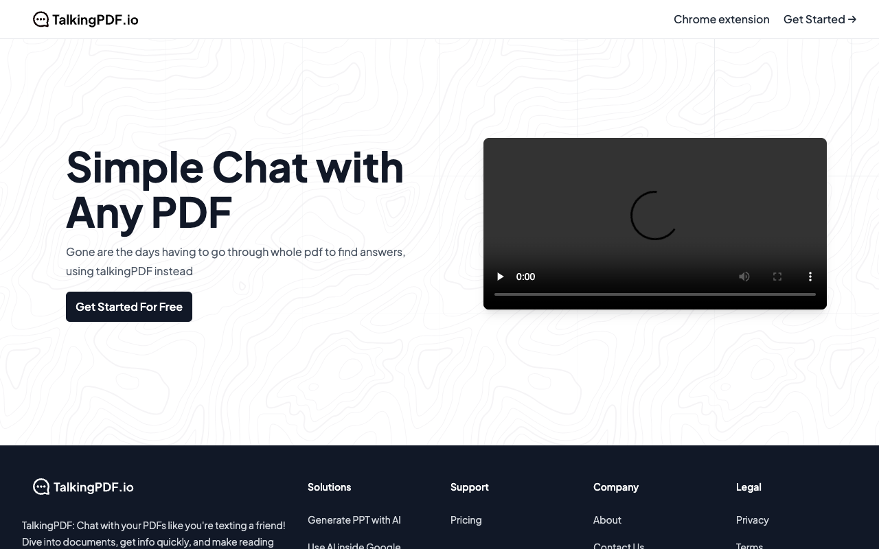 TalkingPdf.io - 与 PDF 对话 - 轻松提问、总结和查找信息