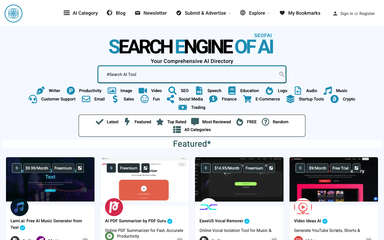 Seofai - 探索每日更新的 AI 工具目录 人工智能 工具目录