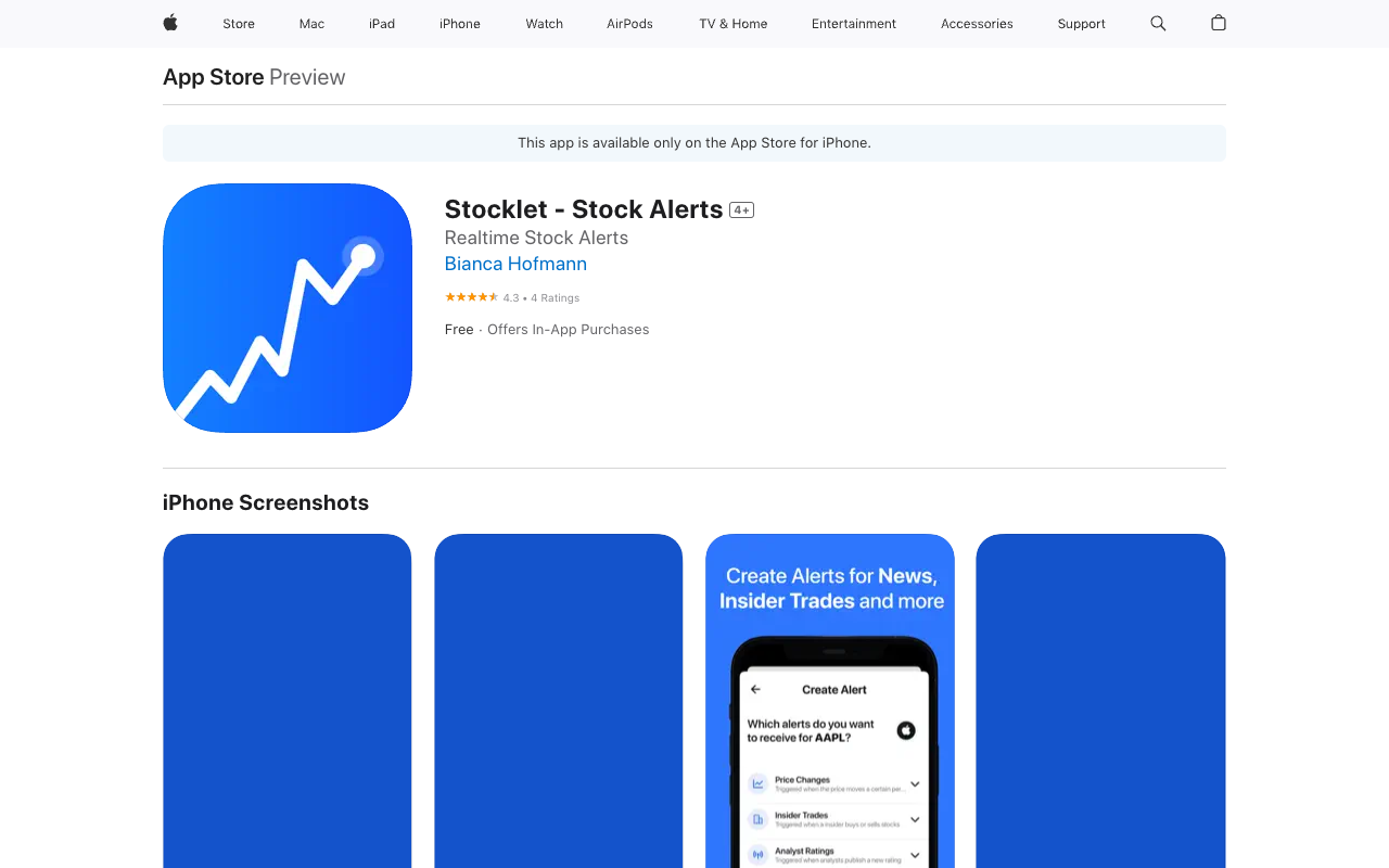 Stocklet - AI 实时股票警报 股票 人工智能