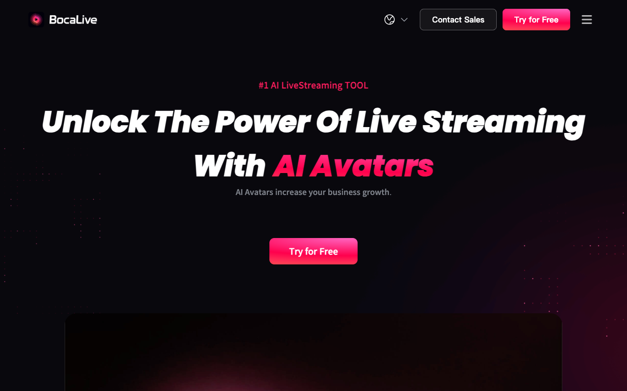 BocaLive AI - Avatar AI 直播 - 让虚拟形象 24/7 不间断直播 直播 虚拟形象 人工智能
