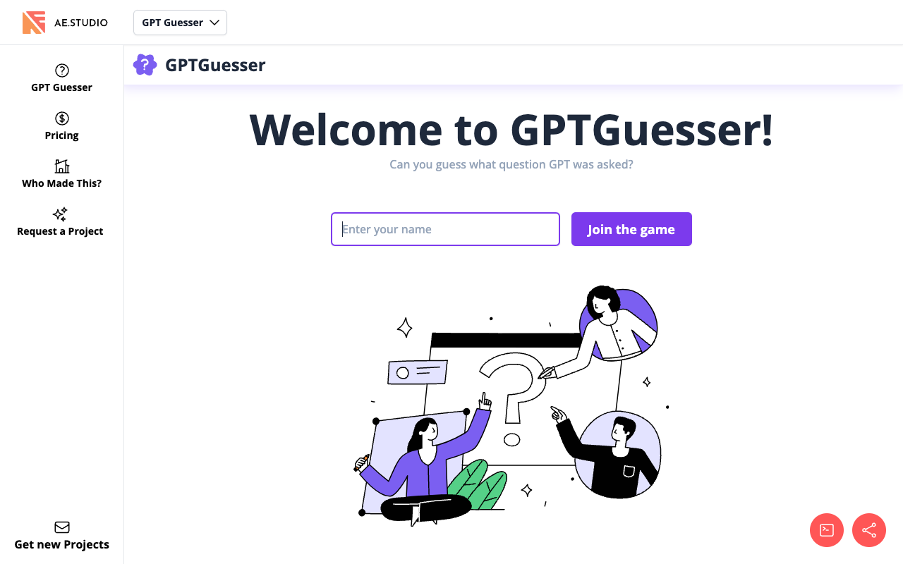 GPT Guesser - 多人游戏 - 尝试从预生成的答案中猜测提示！ 人工智能 游戏