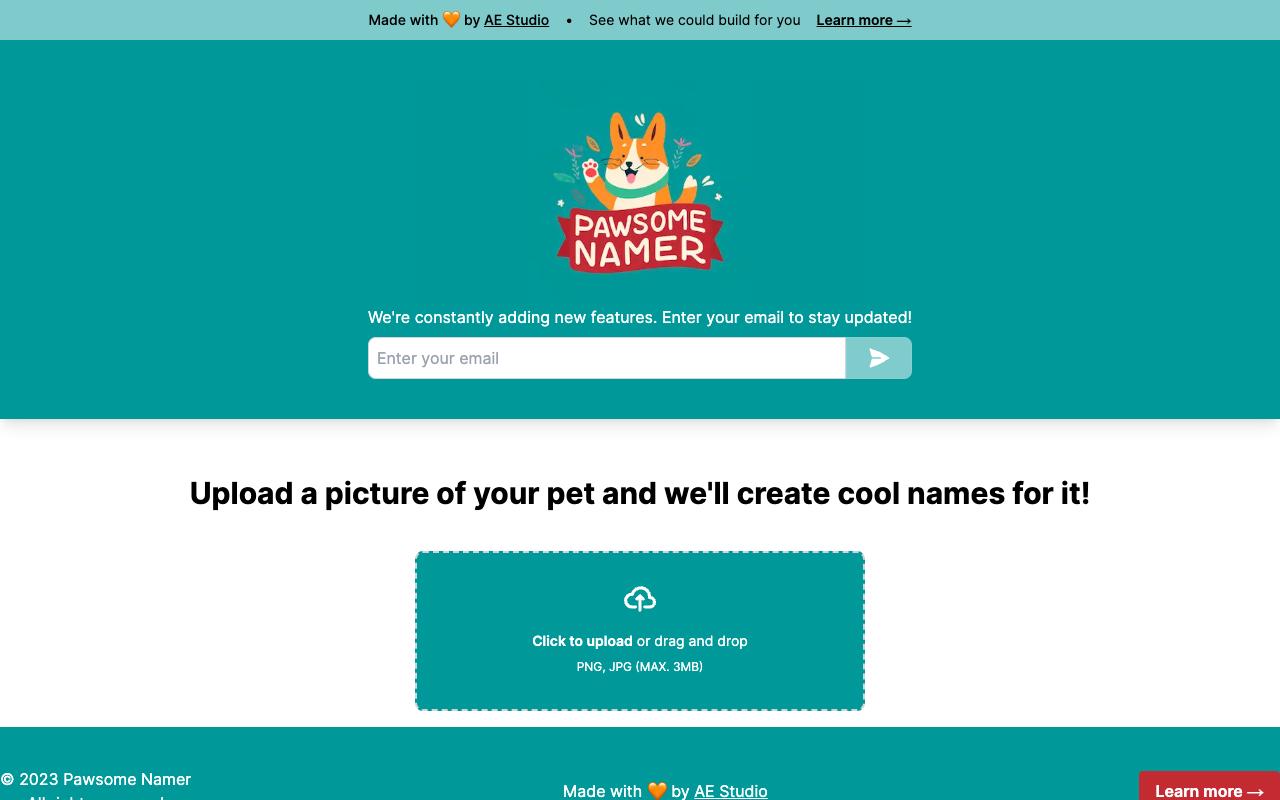 Pawsome Namer - 从照片中为您的宠物提供命名建议