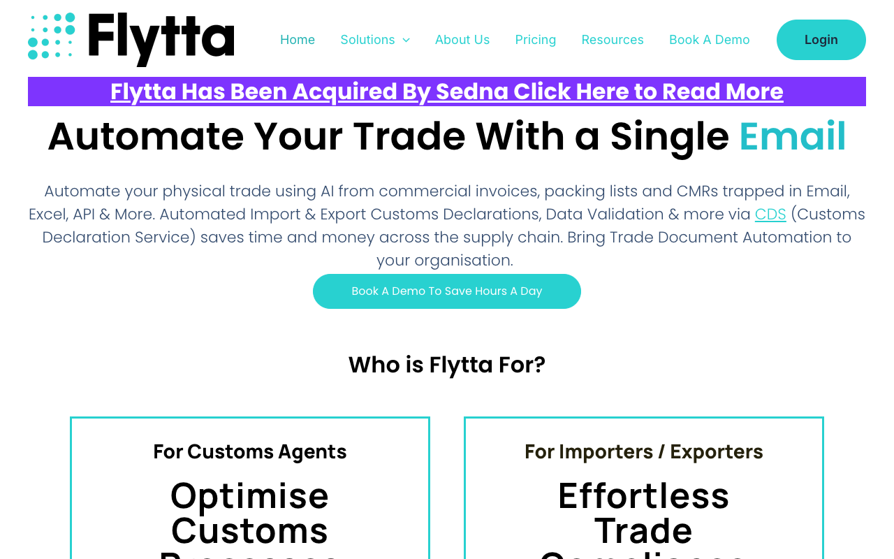 Flytta - 快速办理海关手续