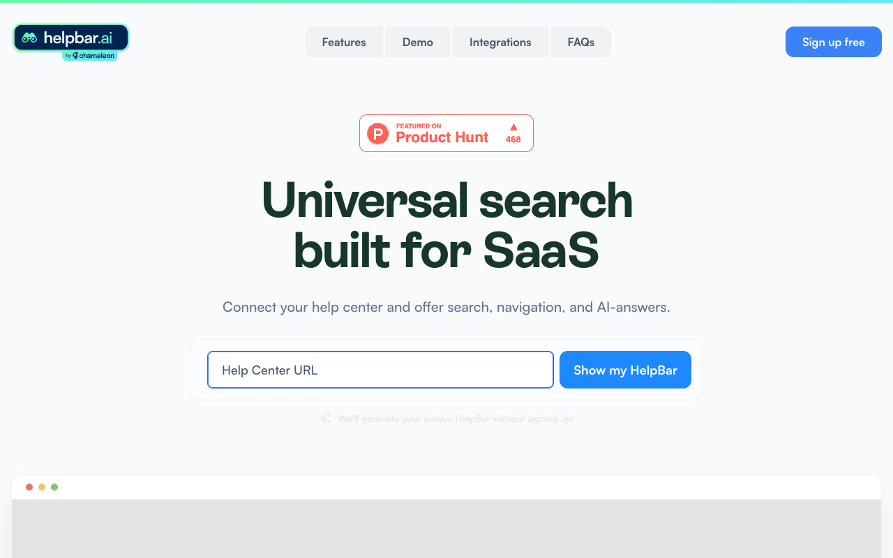 HelpBar.ai - SaaS 应用内的通用搜索、导航和 AI 答案 SaaS 应用内搜索 导航