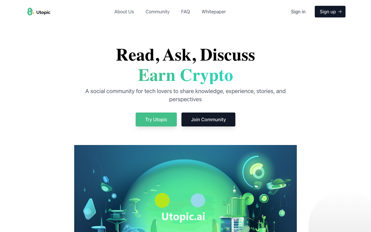 Utopic.ai - 一个科技爱好者的加密货币赚钱平台 加密货币 社交平台 人工智能