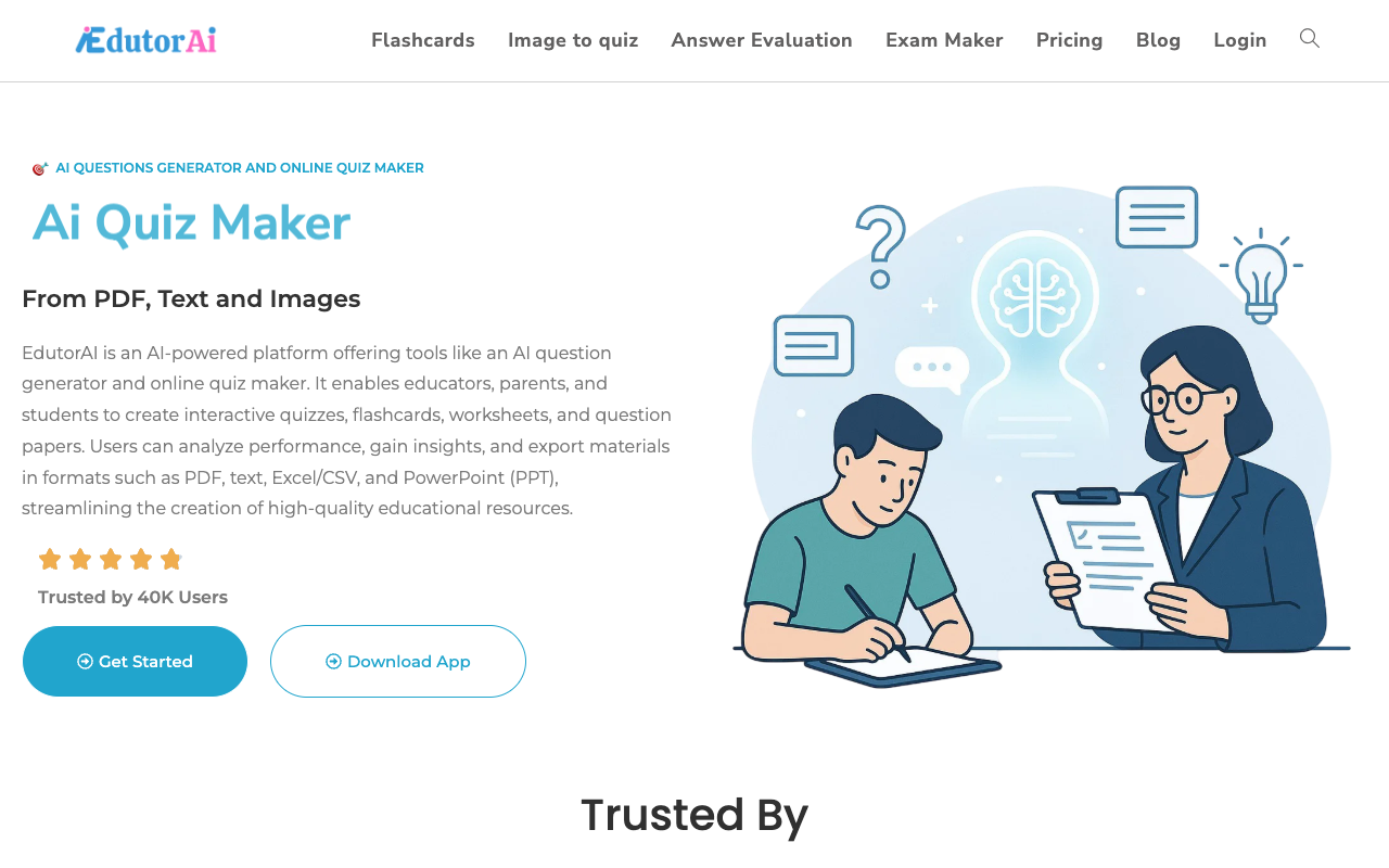 Edutor AI - AI 动力的测验生成和互动学习工具 人工智能 教育技术